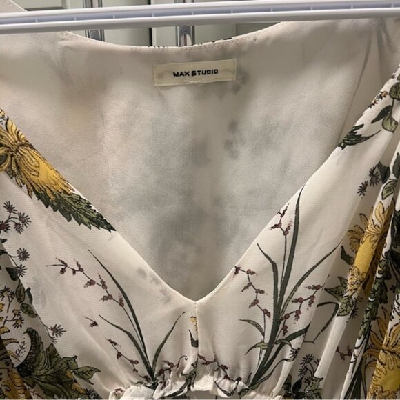 NWOT MAX STUDIO Floral Layered Dress Elastic Waist Womens Size Large - Picture 3 of 11